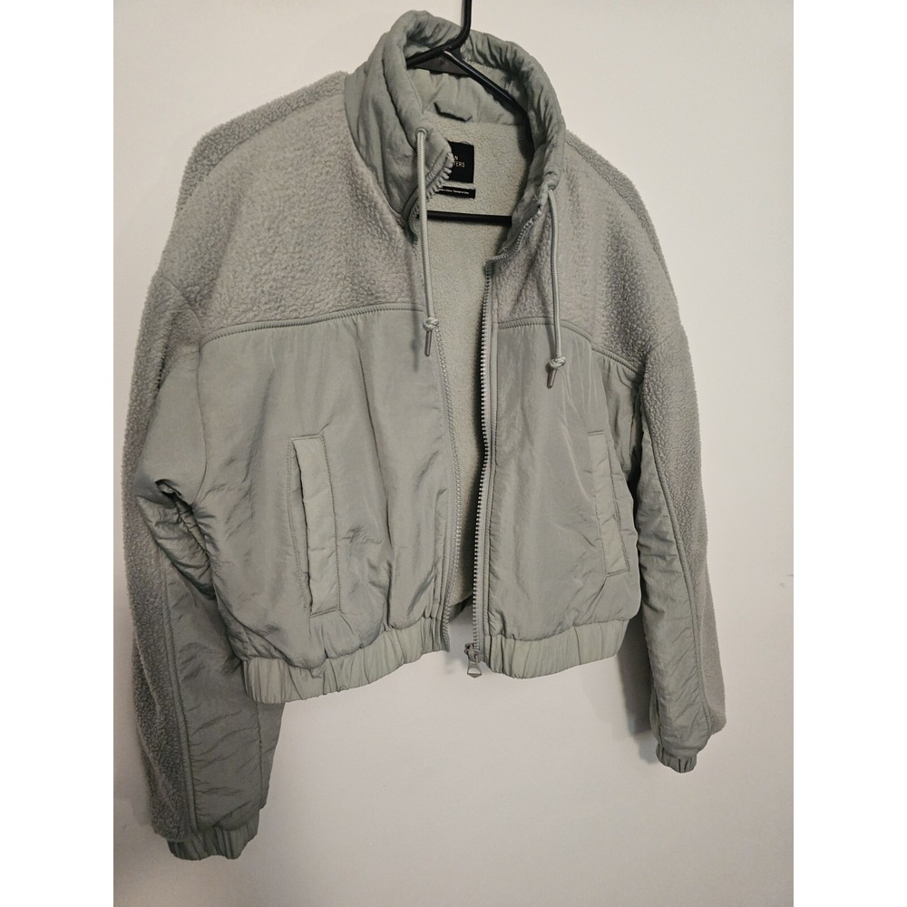 Urban‎ Outfitters Sage Green, Cropped Bomber Jacket, Large, Motorcycle